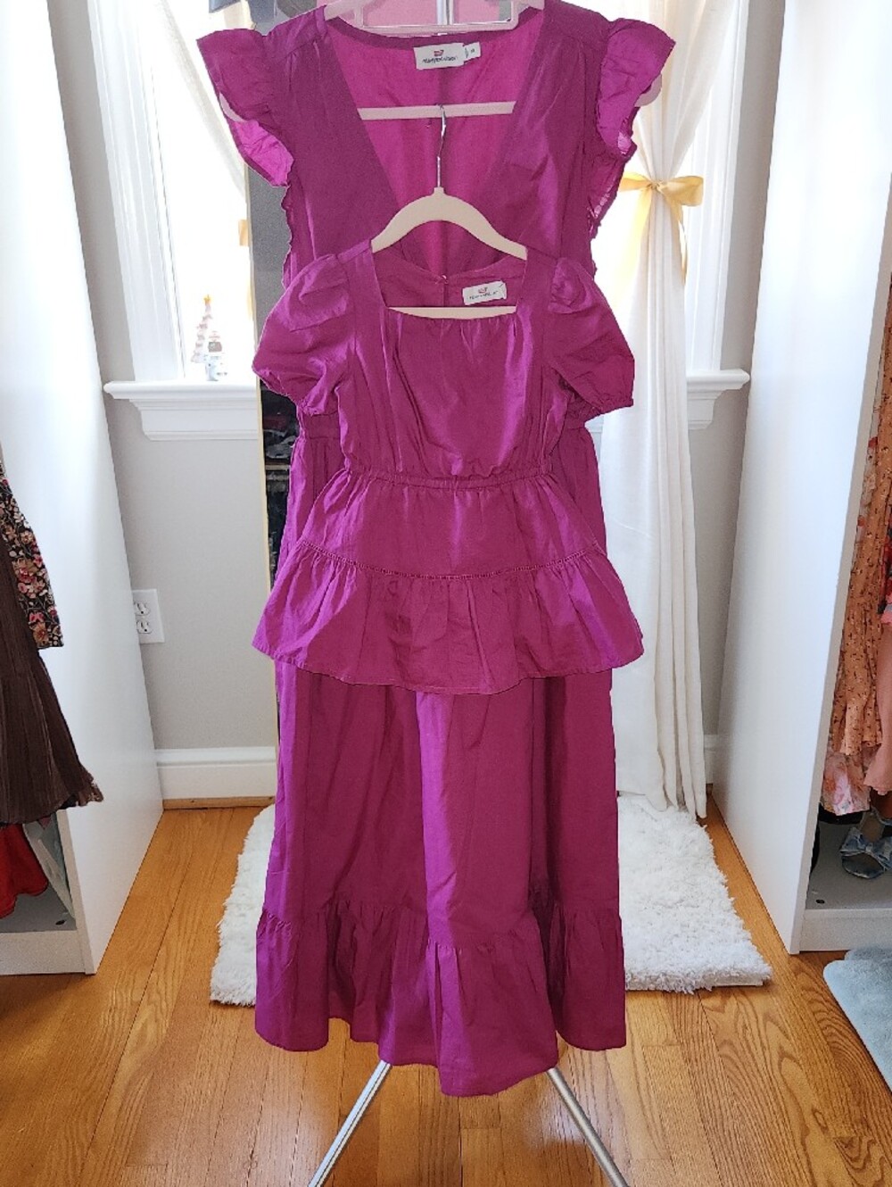 Vineyard Vines Mommy And Mini Fuchsia Flutter-Sleeve Maxi Dress